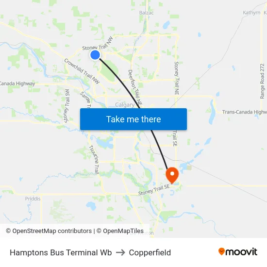 Hamptons Bus Terminal Wb to Copperfield map