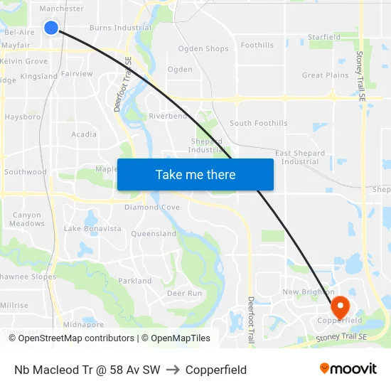 Nb Macleod Tr @ 58 Av SW to Copperfield map