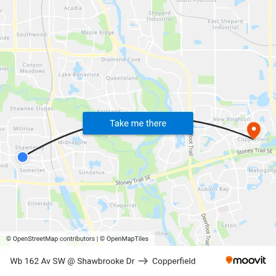 Wb 162 Av SW @ Shawbrooke Dr to Copperfield map