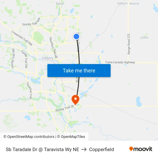Sb Taradale Dr @ Taravista Wy NE to Copperfield map