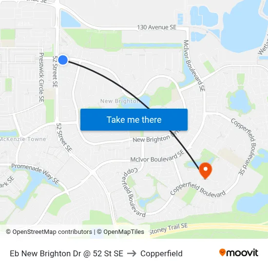Eb New Brighton Dr @ 52 St SE to Copperfield map