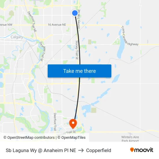Sb Laguna Wy @ Anaheim Pl NE to Copperfield map