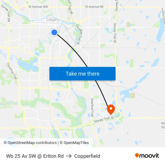 Wb 25 Av SW @ Erlton Rd to Copperfield map