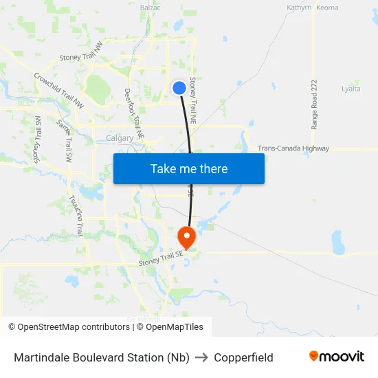 Martindale Boulevard Station (Nb) to Copperfield map