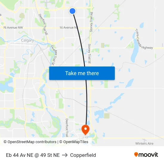 Eb 44 Av NE @ 49 St NE to Copperfield map