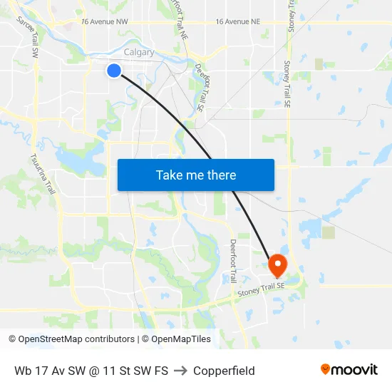 Wb 17 Av SW @ 11 St SW FS to Copperfield map