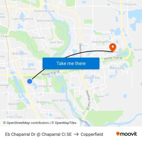 Eb Chaparral Dr @ Chaparral Ci SE to Copperfield map