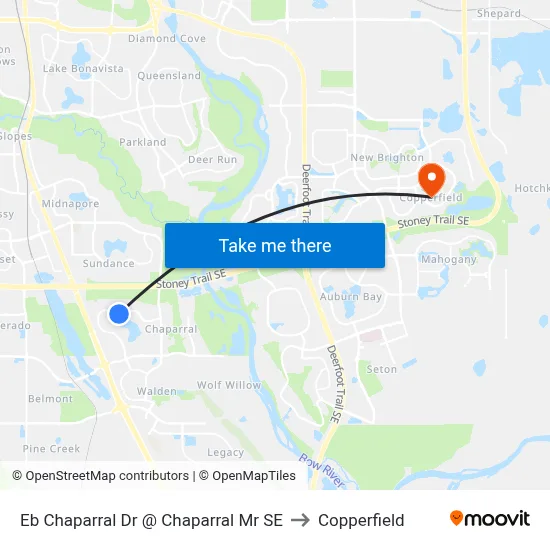 Eb Chaparral Dr @ Chaparral Mr SE to Copperfield map