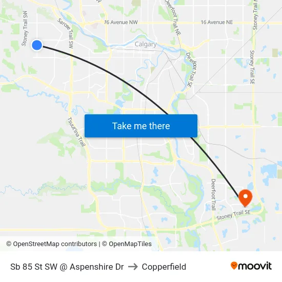 Sb 85 St SW @ Aspenshire Dr to Copperfield map