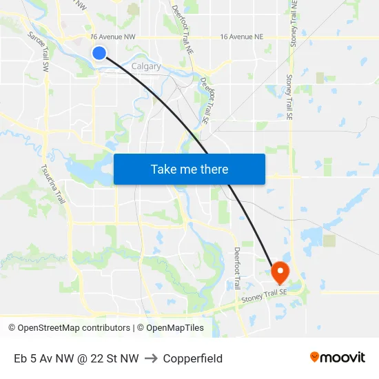 Eb 5 Av NW @ 22 St NW to Copperfield map