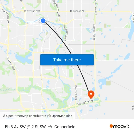 Eb 3 Av SW @ 2 St SW to Copperfield map
