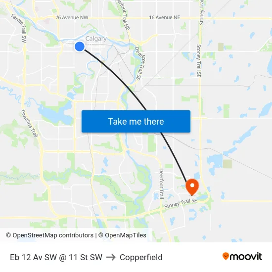 Eb 12 Av SW @ 11 St SW to Copperfield map