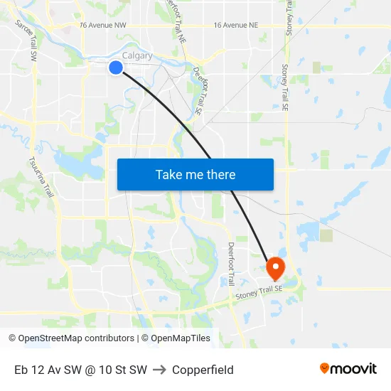 Eb 12 Av SW @ 10 St SW to Copperfield map