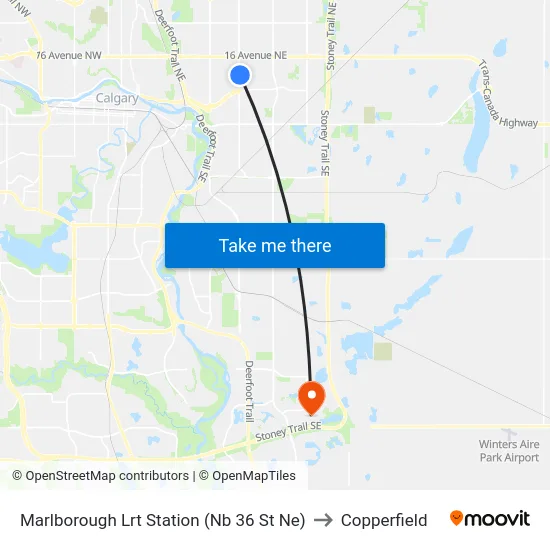 Marlborough Lrt Station (Nb 36 St Ne) to Copperfield map