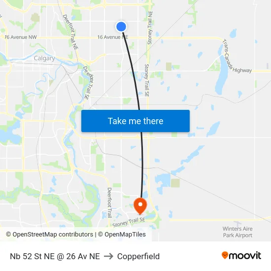 Nb 52 St NE @ 26 Av NE to Copperfield map