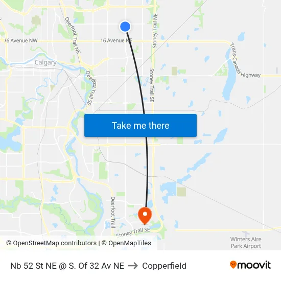 Nb 52 St NE @ S. Of 32 Av NE to Copperfield map