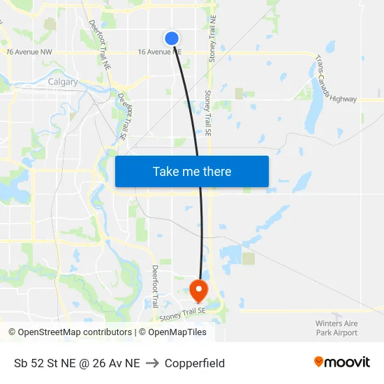 Sb 52 St NE @ 26 Av NE to Copperfield map