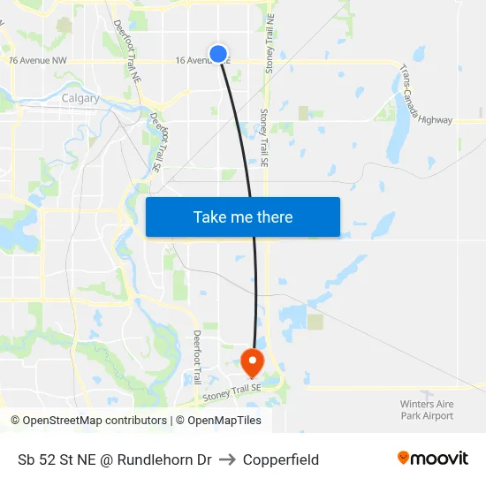 Sb 52 St NE @ Rundlehorn Dr to Copperfield map