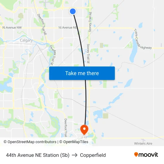 44th Avenue NE Station (Sb) to Copperfield map