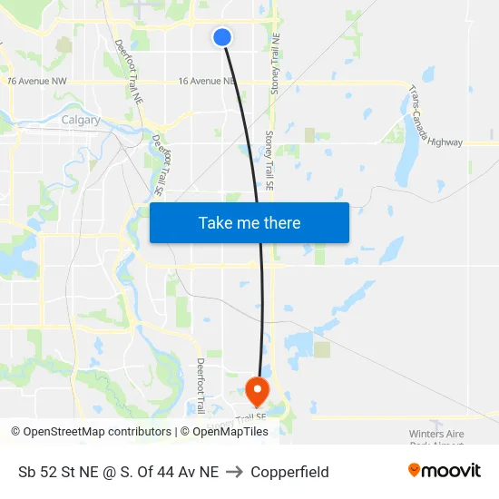 Sb 52 St NE @ S. Of 44 Av NE to Copperfield map