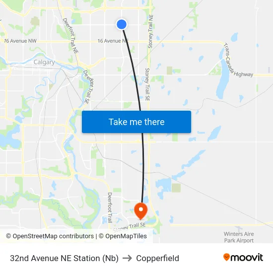 32nd Avenue NE Station (Nb) to Copperfield map