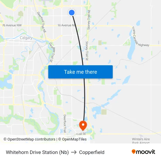 Whitehorn Drive Station (Nb) to Copperfield map
