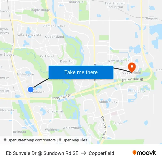 Eb Sunvale Dr @ Sundown Rd SE to Copperfield map