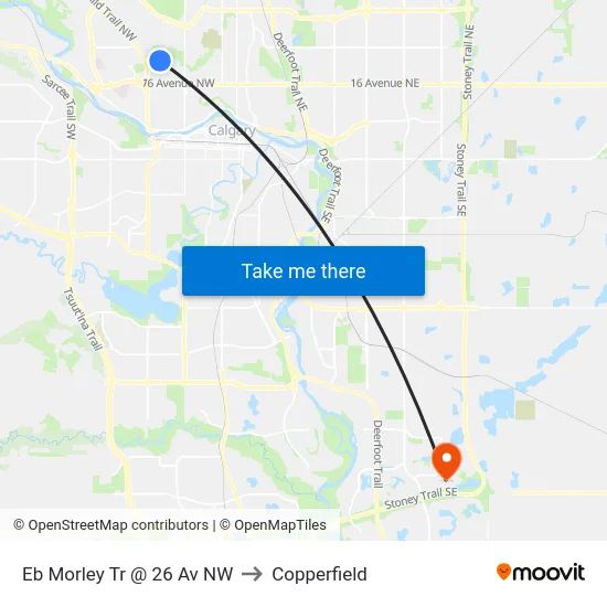 Eb Morley Tr @ 26 Av NW to Copperfield map