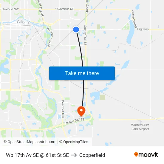 Wb 17th Av SE @ 61st St SE to Copperfield map