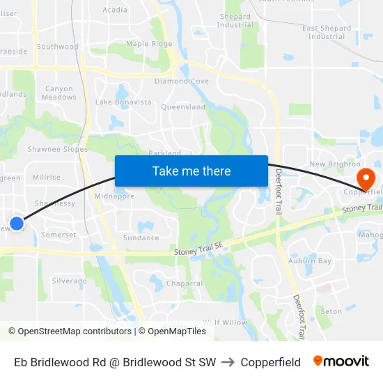 Eb Bridlewood Rd @ Bridlewood St SW to Copperfield map