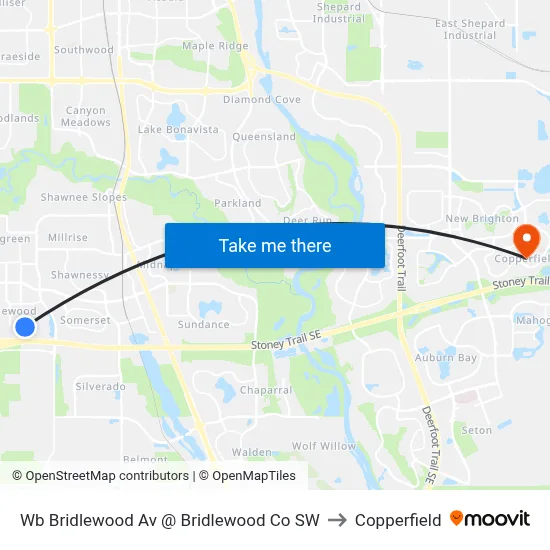 Wb Bridlewood Av @ Bridlewood Co SW to Copperfield map