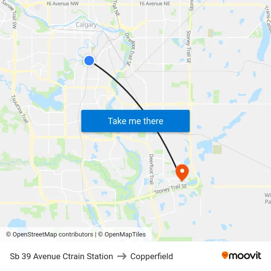 Sb 39 Avenue Ctrain Station to Copperfield map