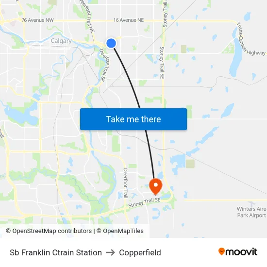 Sb Franklin Ctrain Station to Copperfield map