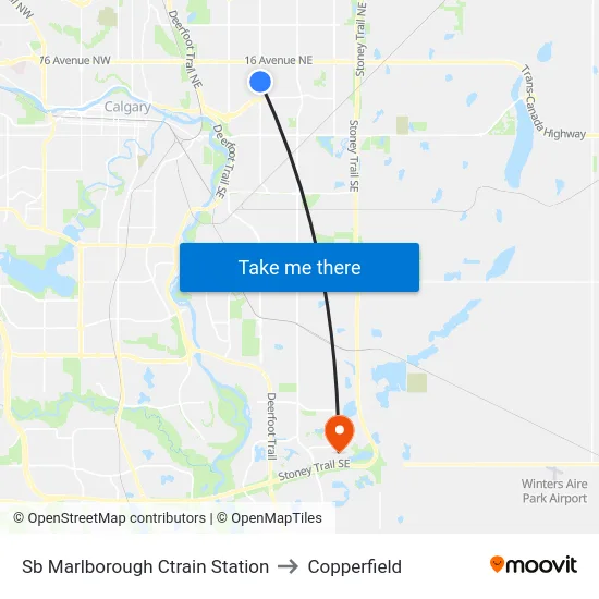 Sb Marlborough Ctrain Station to Copperfield map