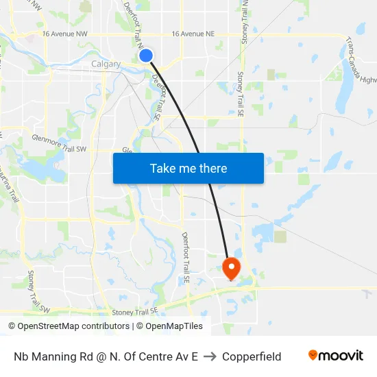 Nb Manning Rd @ N. Of Centre Av E to Copperfield map