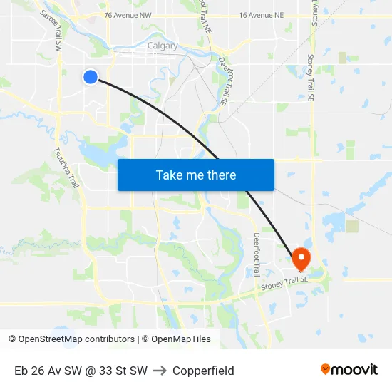 Eb 26 Av SW @ 33 St SW to Copperfield map