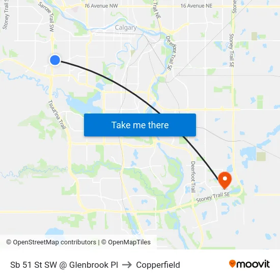Sb 51 St SW @ Glenbrook Pl to Copperfield map