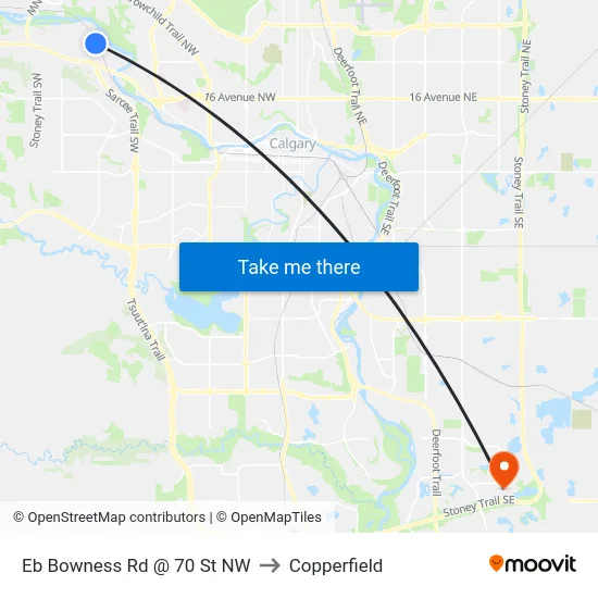 Eb Bowness Rd @ 70 St NW to Copperfield map