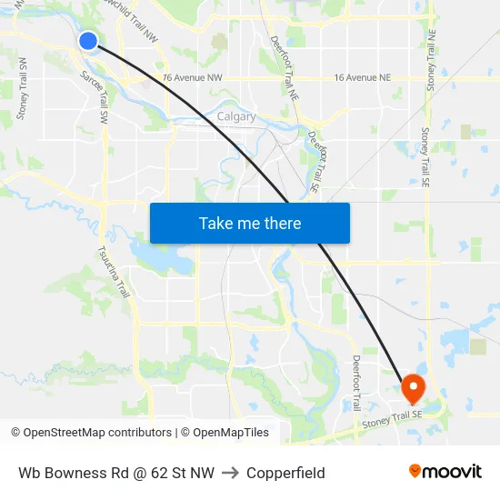 Wb Bowness Rd @ 62 St NW to Copperfield map