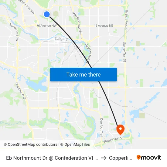 Eb Northmount  Dr @ Confederation VI NW to Copperfield map