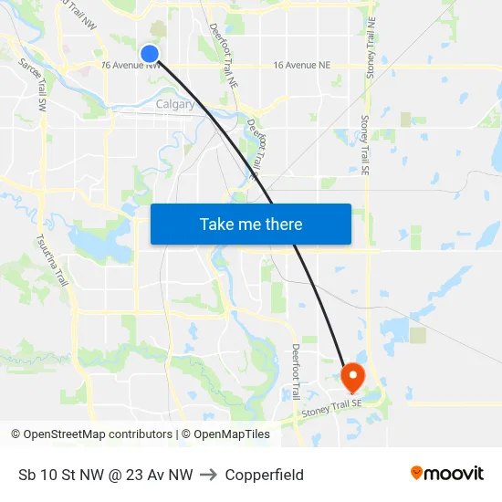 Sb 10 St NW @ 23 Av NW to Copperfield map