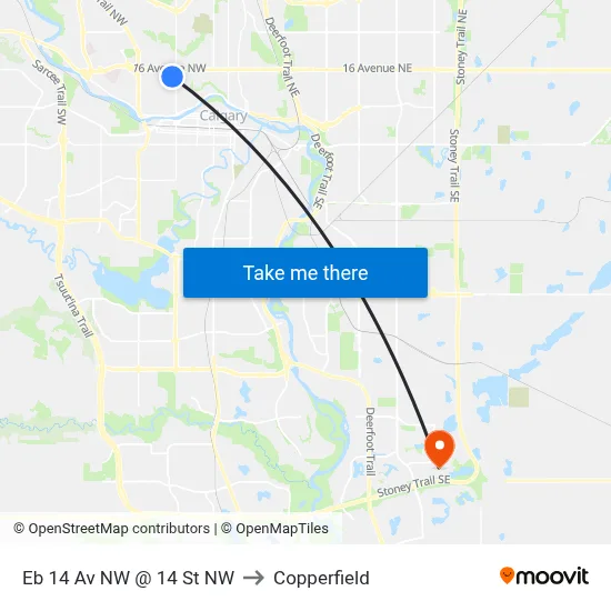 Eb 14 Av NW @ 14 St NW to Copperfield map