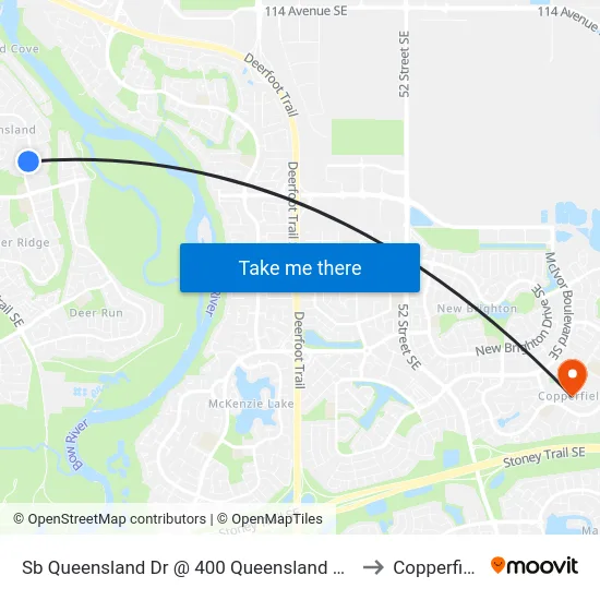 Sb Queensland Dr @ 400 Queensland Pl SE to Copperfield map