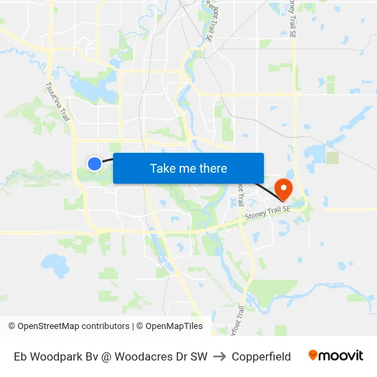 Eb Woodpark Bv @ Woodacres Dr SW to Copperfield map