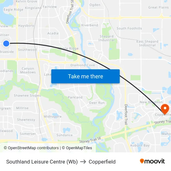 Southland Leisure Centre (Wb) to Copperfield map