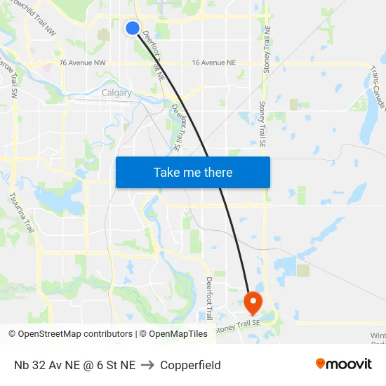 Nb 32 Av NE @ 6 St NE to Copperfield map