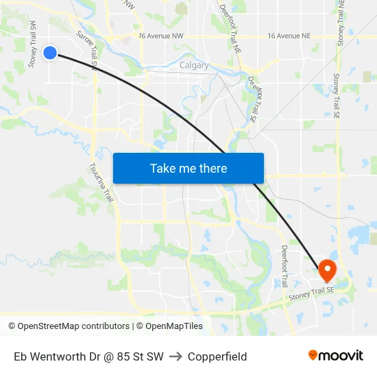 Eb Wentworth Dr @ 85 St SW to Copperfield map