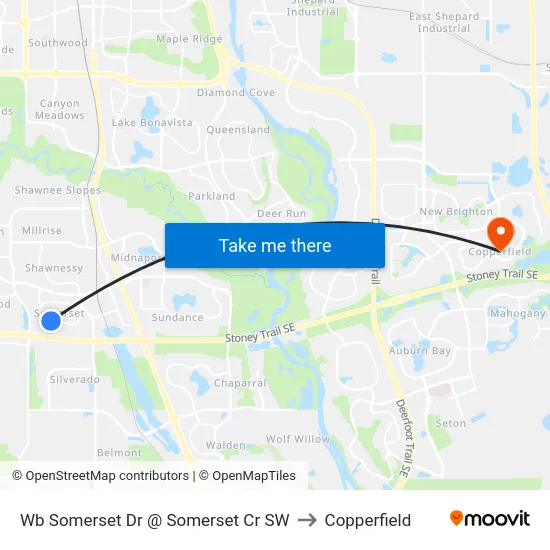 Wb Somerset Dr @ Somerset Cr SW to Copperfield map