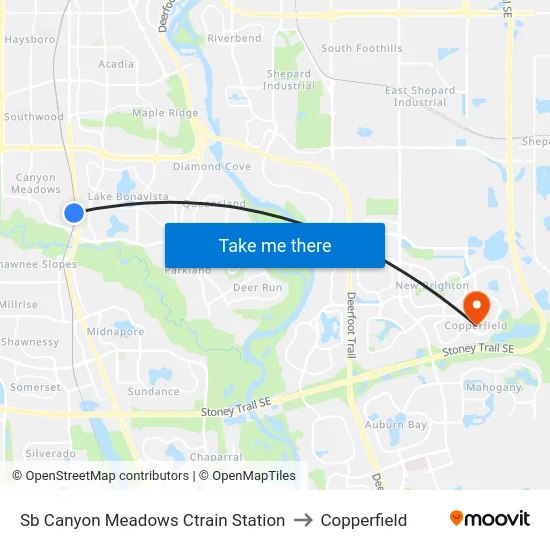 Sb Canyon Meadows Ctrain Station to Copperfield map