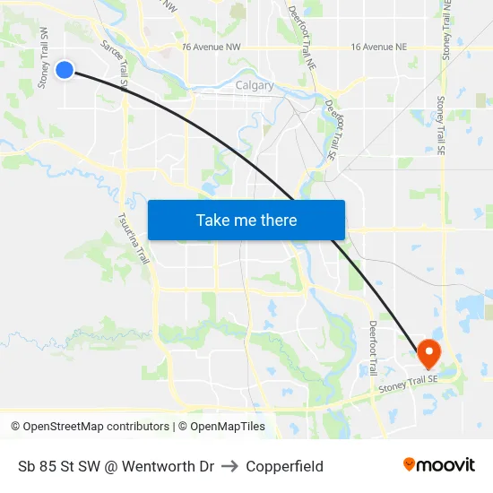 Sb 85 St SW @ Wentworth Dr to Copperfield map